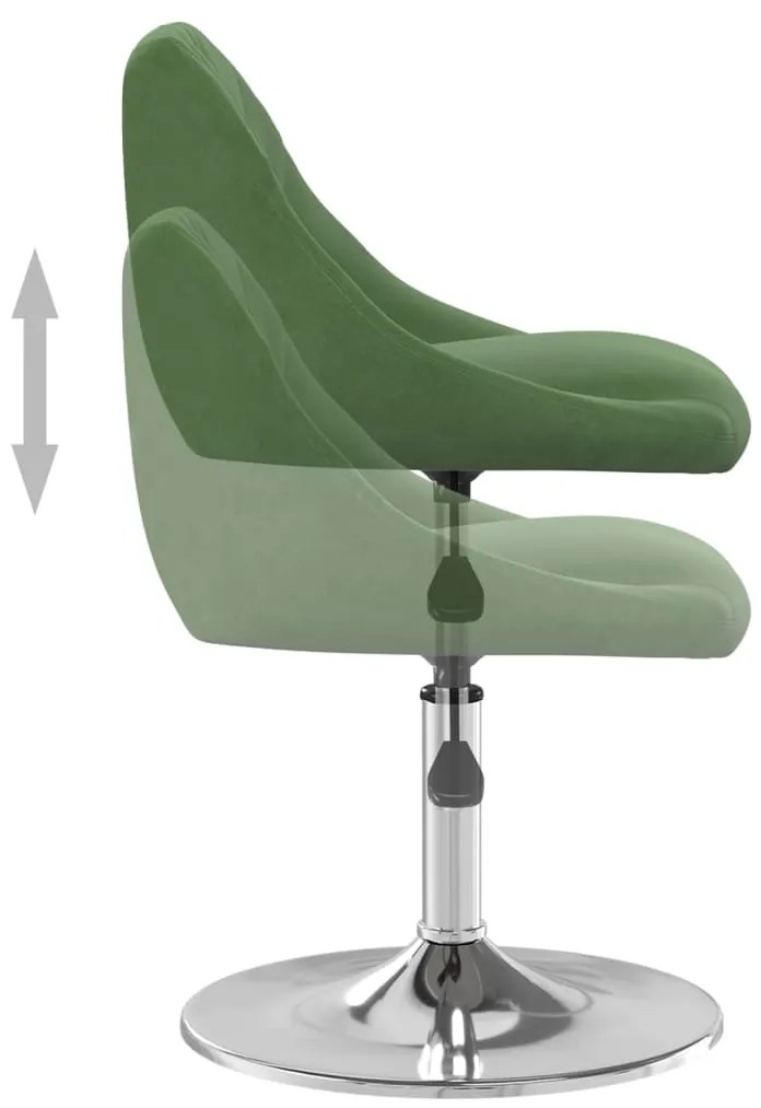 Cadeiras de jantar giratórias 6 pcs veludo verde-escuro