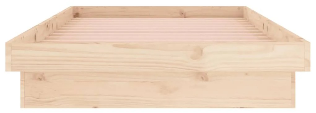 Estrutura de cama com luzes LED 90x200 cm madeira maciça
