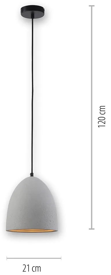 Moderne hanglamp zwart met grijs beton - Eton Moderno