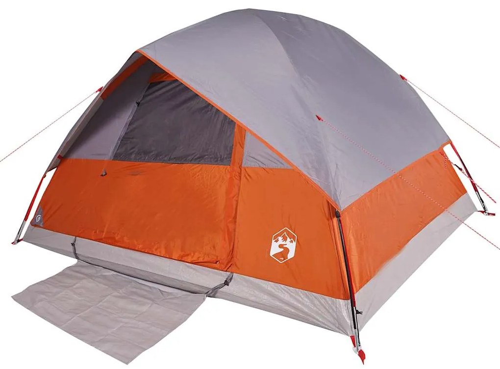 Tenda familiar cúpula para 6 pessoas impermeável laranja