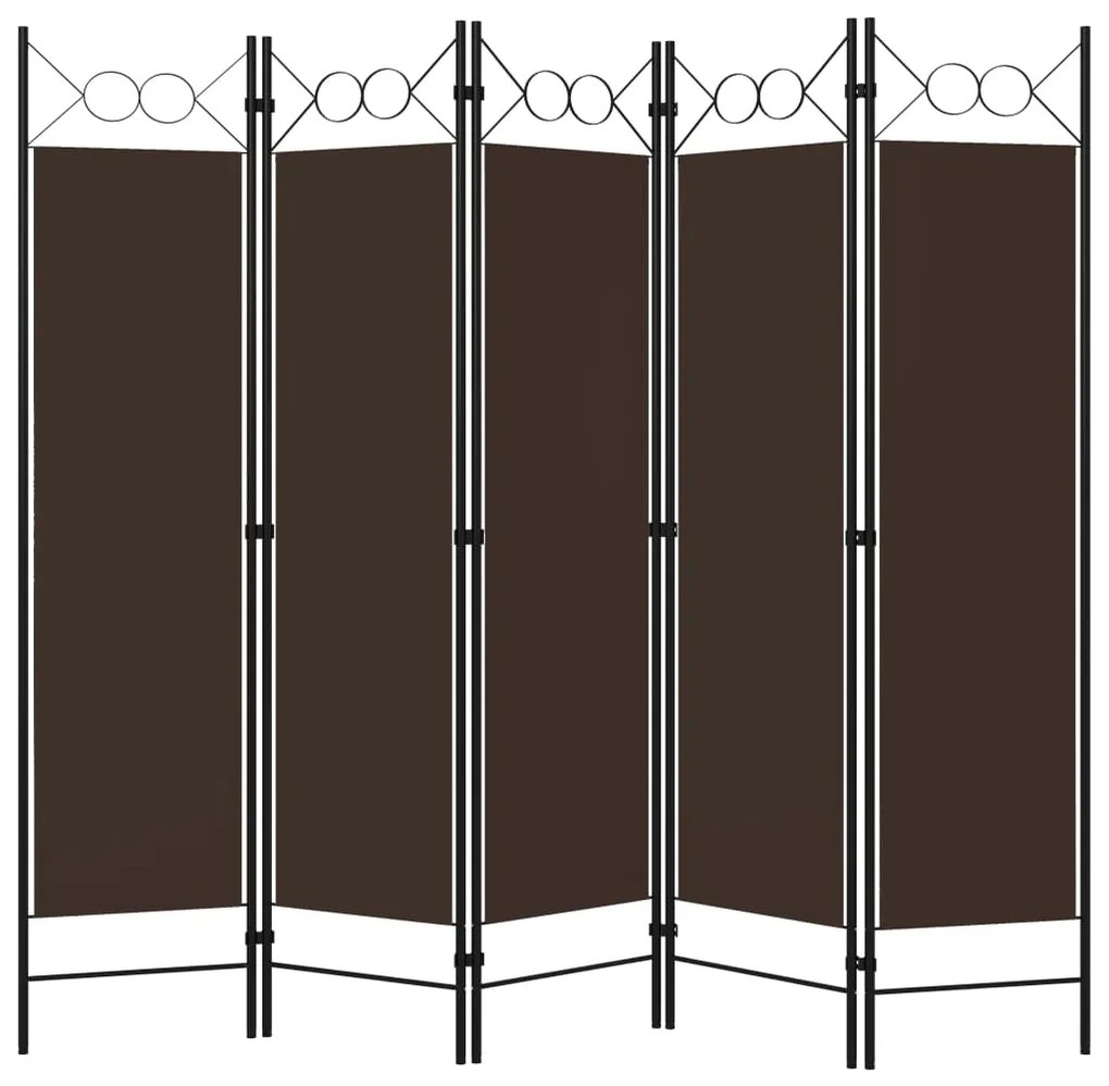 Divisória de quarto com 5 painéis 200x180 cm castanho