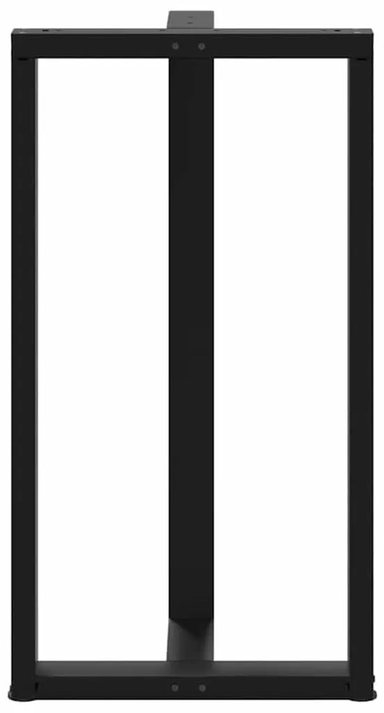 Pés de mesa de bar em forma de T, 2 peças, preto, 60x35x(110-111) cm,