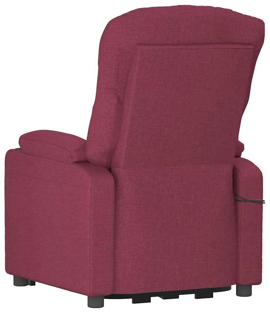 Poltrona elevatória de massagens tecido vermelho tinto