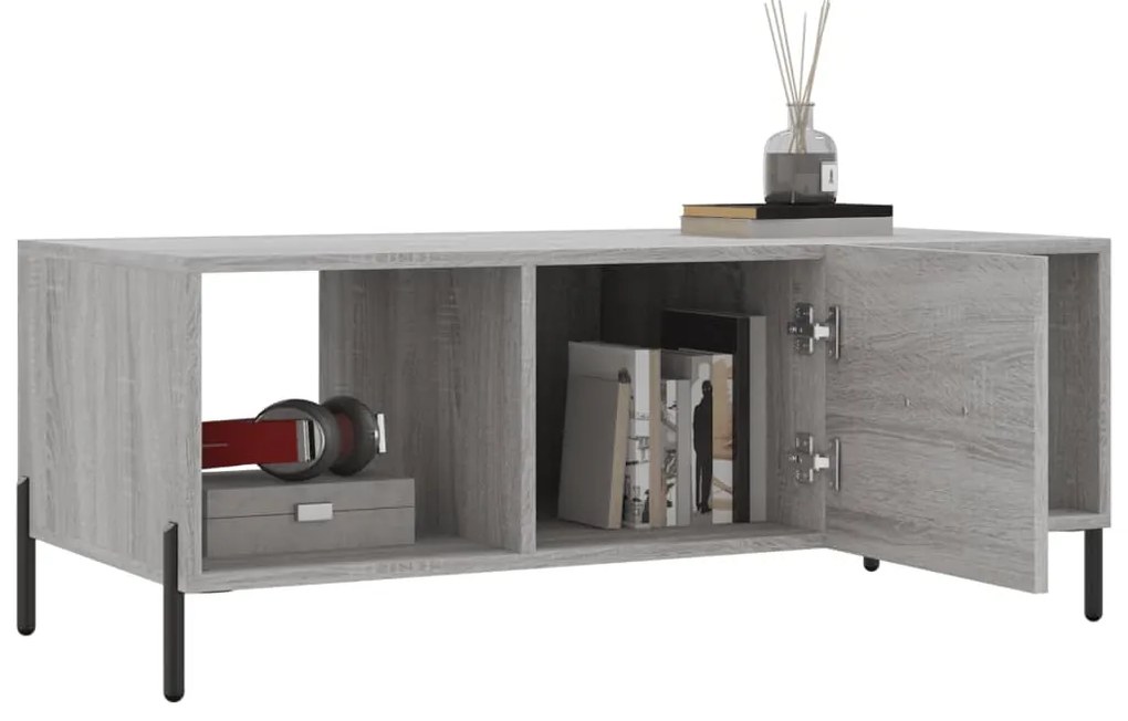 Mesa de centro 102x50x40cm derivados de madeira cinzento sonoma
