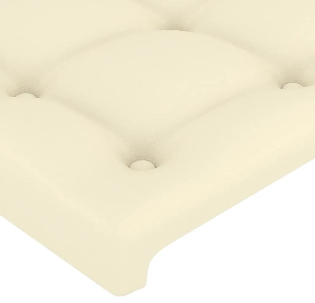 Cabeceira de cama c/ abas couro artificial 103x16x78/88cm creme