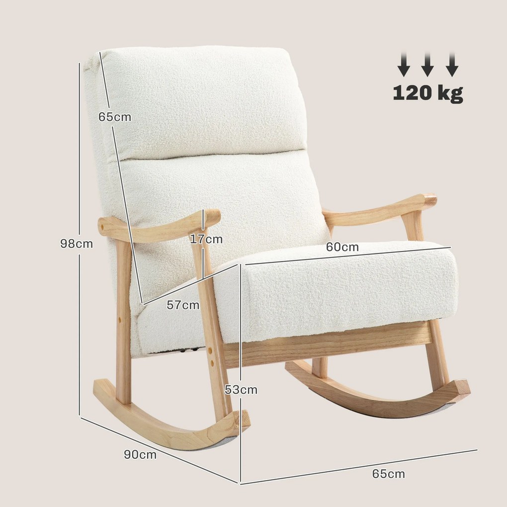 Poltrona Baloiço Moderna Poltrona Baloiço com Pés e Apoio para os Braç