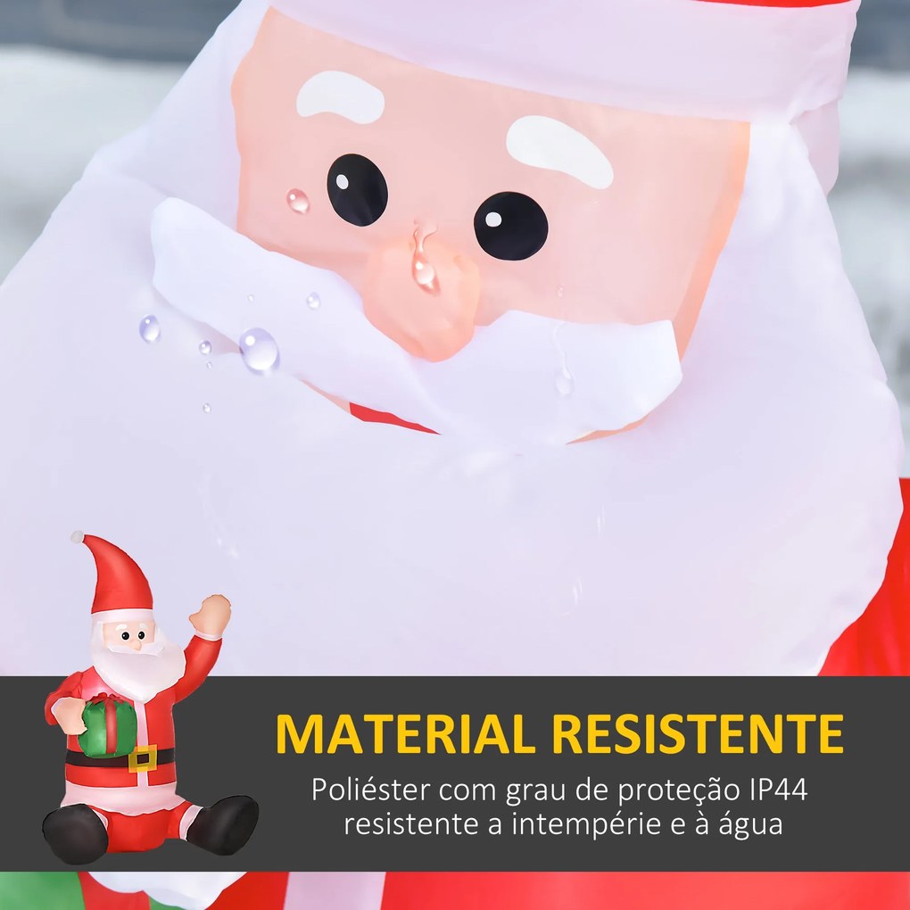 HOMCOM Pai Natal Insuflável de 1,2 m com Presente Decoração de Natal I