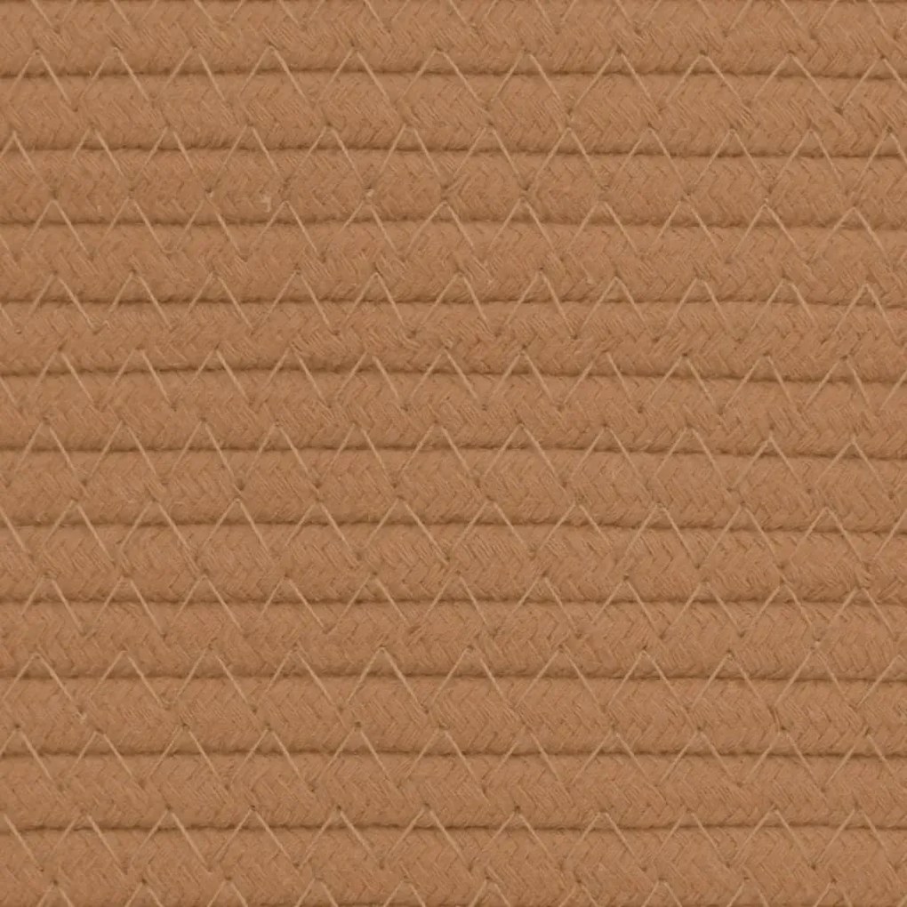 Cesto de arrumação Ø40x35 cm algodão castanho e branco