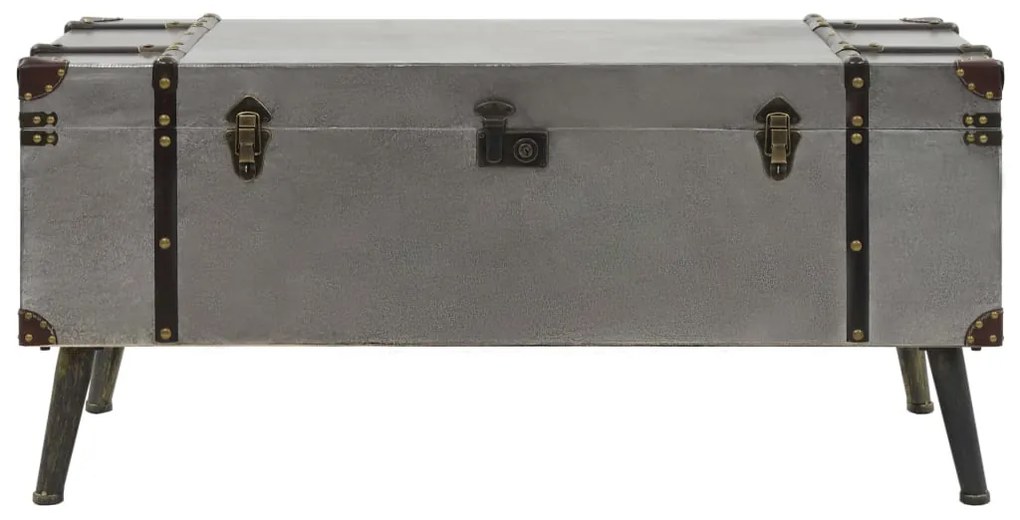 Mesa de centro em MDF e alumínio 102x51x47,5 cm