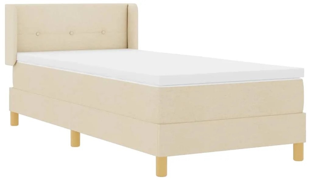 Cama Box com Colchão em Creme, 80 x 200 cm