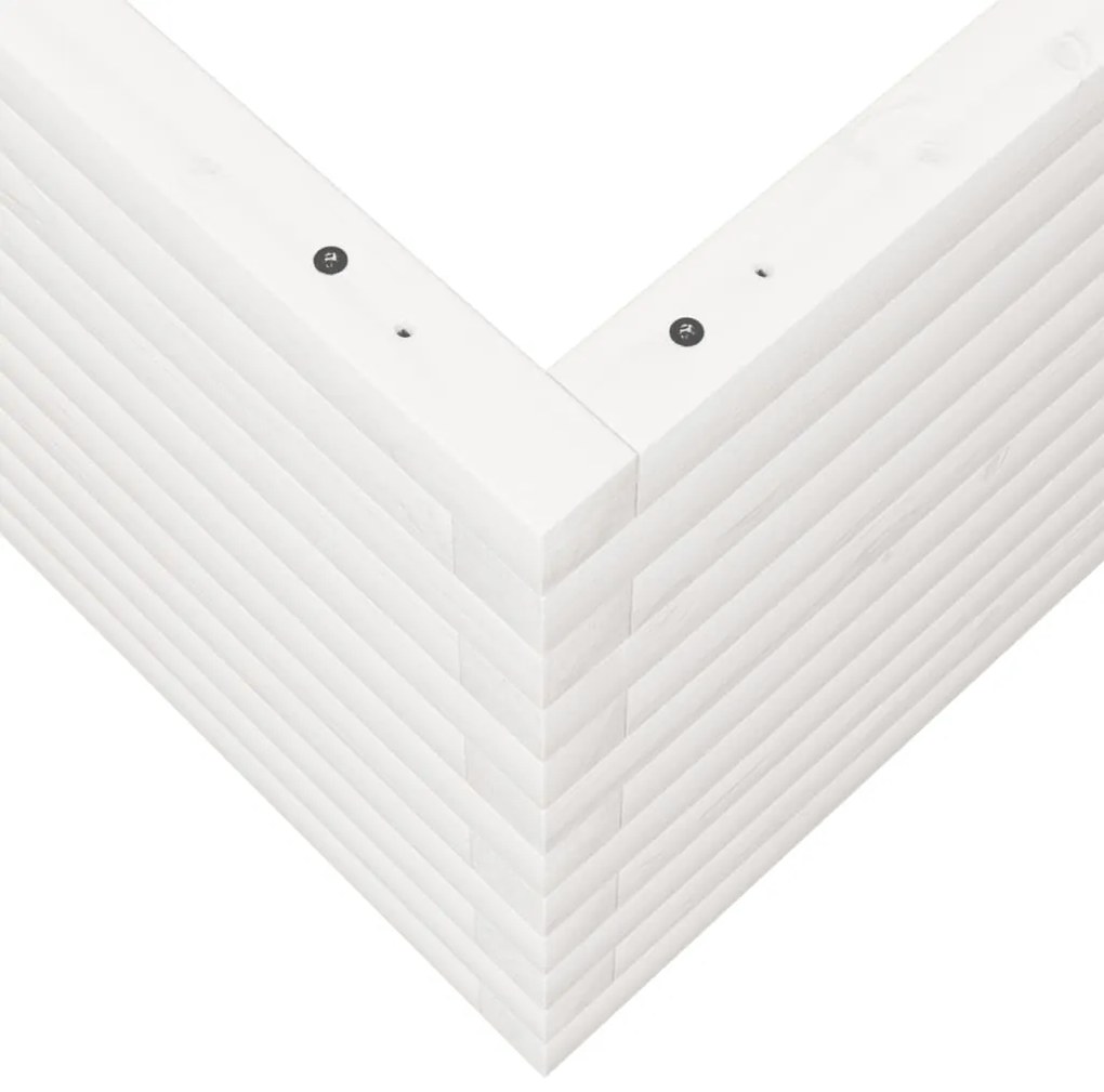 Vaso/floreira de jardim 60x60x45,5 cm pinho maciço branco