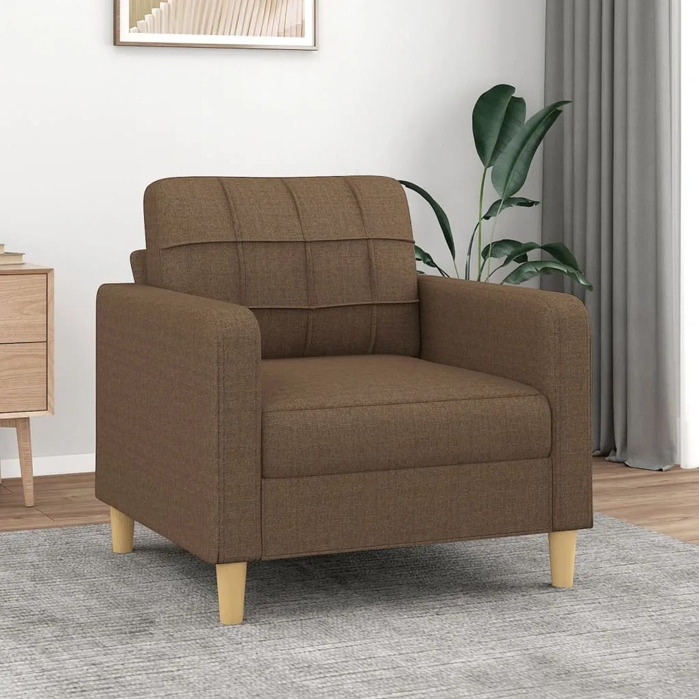 359078 vidaXL Poltrona 60 cm tecido castanho