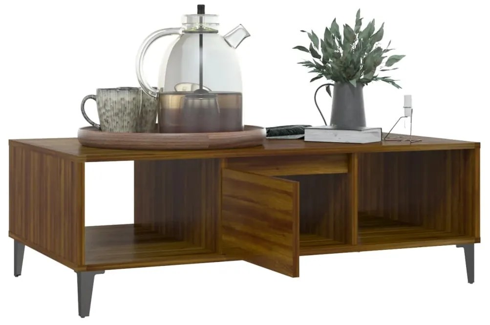 Mesa de centro derivados de madeira carvalho castanho