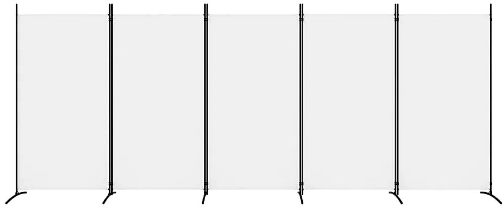 Biombo com 5 painéis 433x180 cm tecido branco