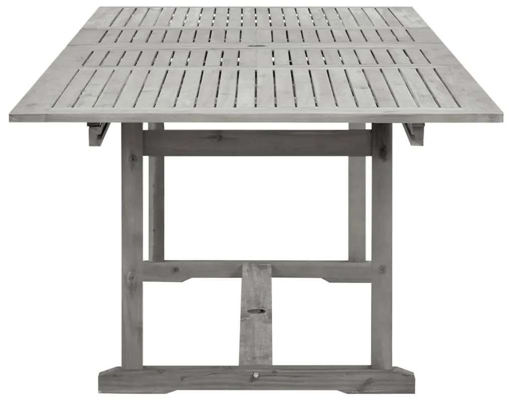 Mesa de jantar p/ jardim (160-240)x100x75 cm acácia maciça