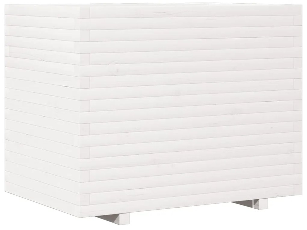 Vaso/floreira de jardim 90x60x72,5 cm pinho maciço branco