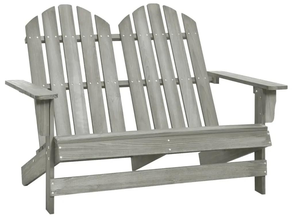 315900 vidaXL Cadeira de jardim Adirondack 2 lugares abeto maciço cinzento