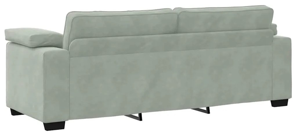 Sofá de 3 lugares 178 cm veludo cinzento-claro
