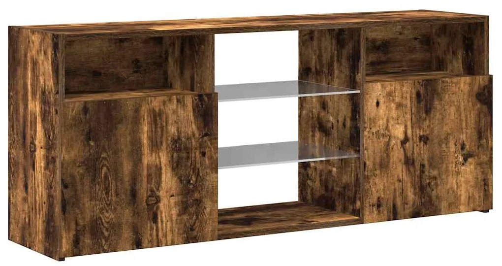 Móvel de TV com luzes LED 120x30x50 cm carvalho fumado