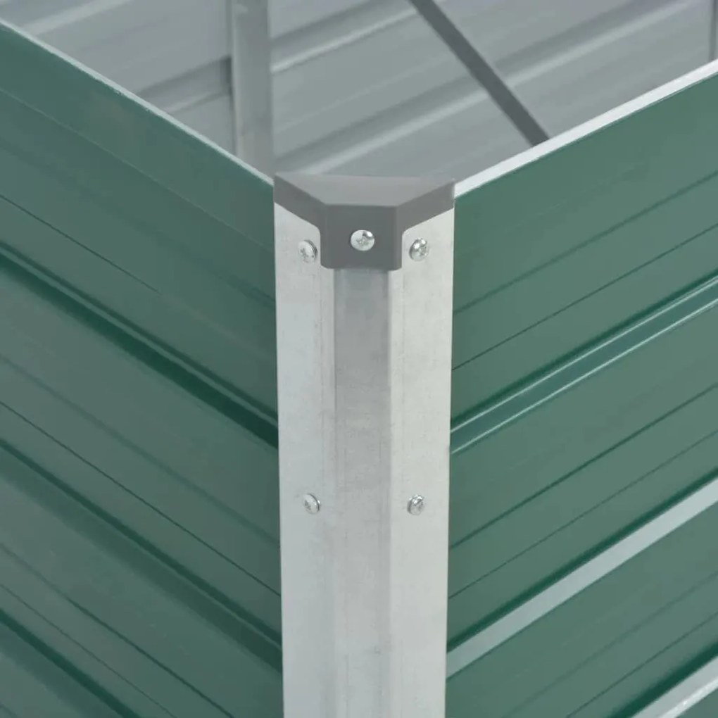 Canteiro elevado de jardim aço galvanizado 320x80x77cm verde