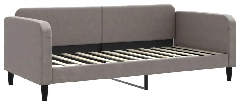 Sofá-cama com gavetão 90x200 cm tecido cinzento-acastanhado