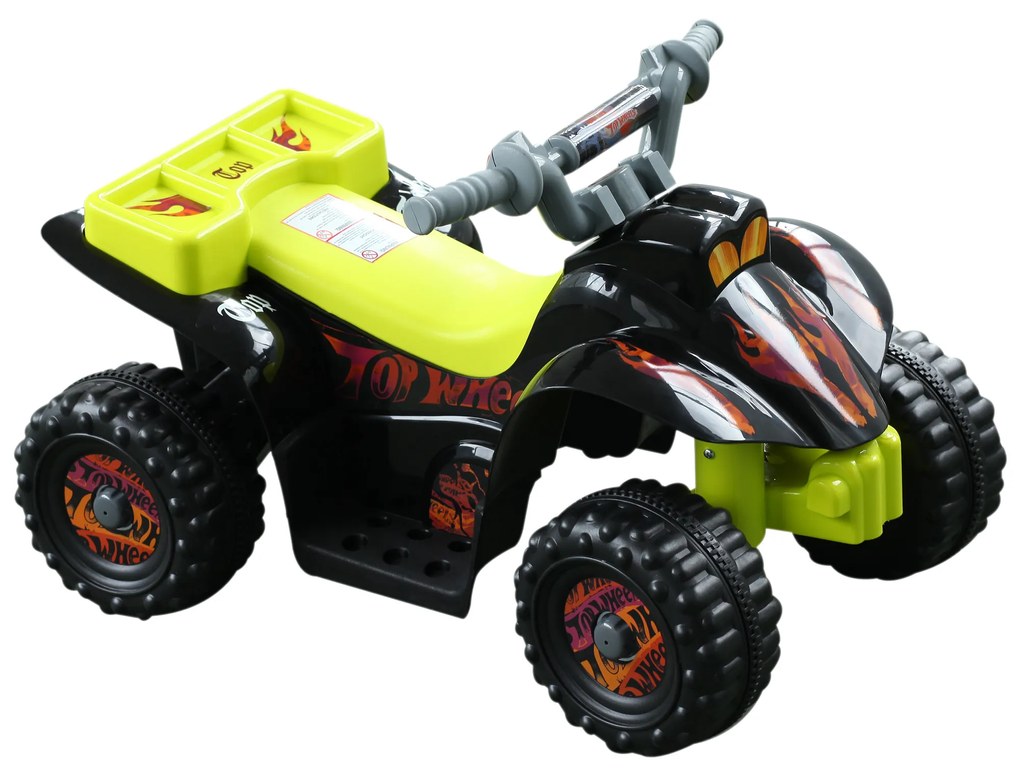 HOMCOM Quadriciclo Bateria 6V Mota Elétrica para Crianças acima de 18 Meses Velocidade 2,5km/h Carga Máx 20kg Sons Luzes e Carregador Incluido 66x43x43 Preto e Amarelo