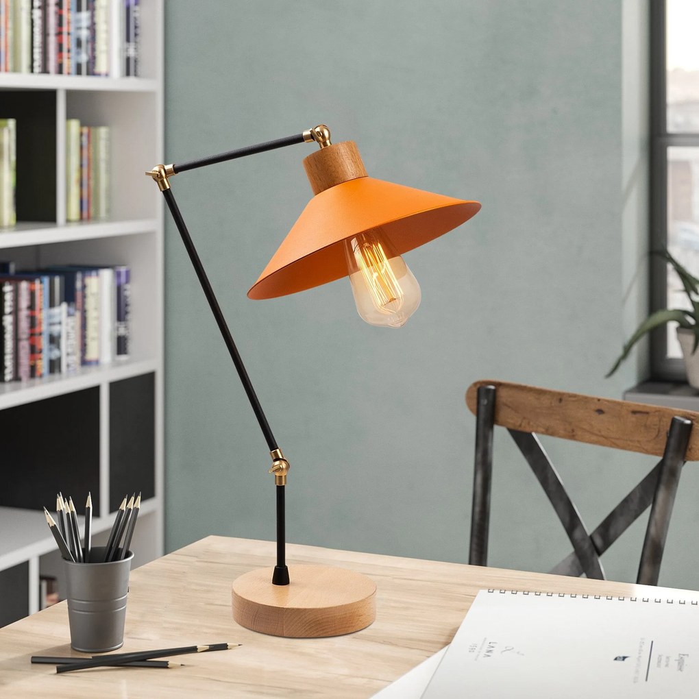 Candeeiro de Mesa Manavgat – Laranja – 24 cm de Diâmetro x 52 cm de Al