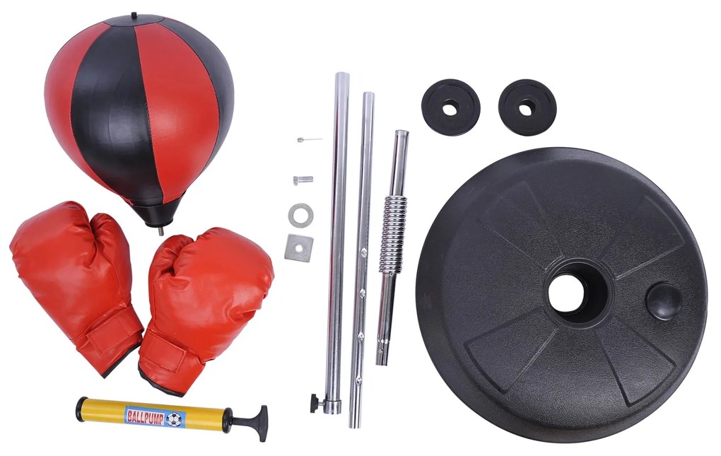 HOMCOM Punching Ball de Boxe com Altura Ajustável de 4 Níveis Base Rec