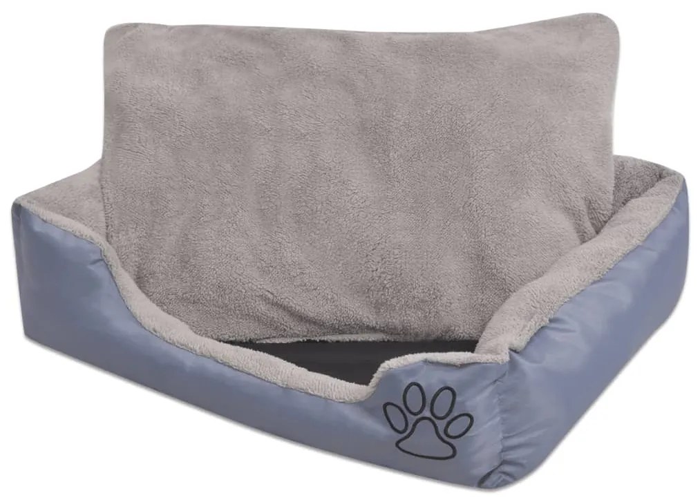 vidaXL Cama para cães com almofada acolchoada tamanho XXL cinzento
