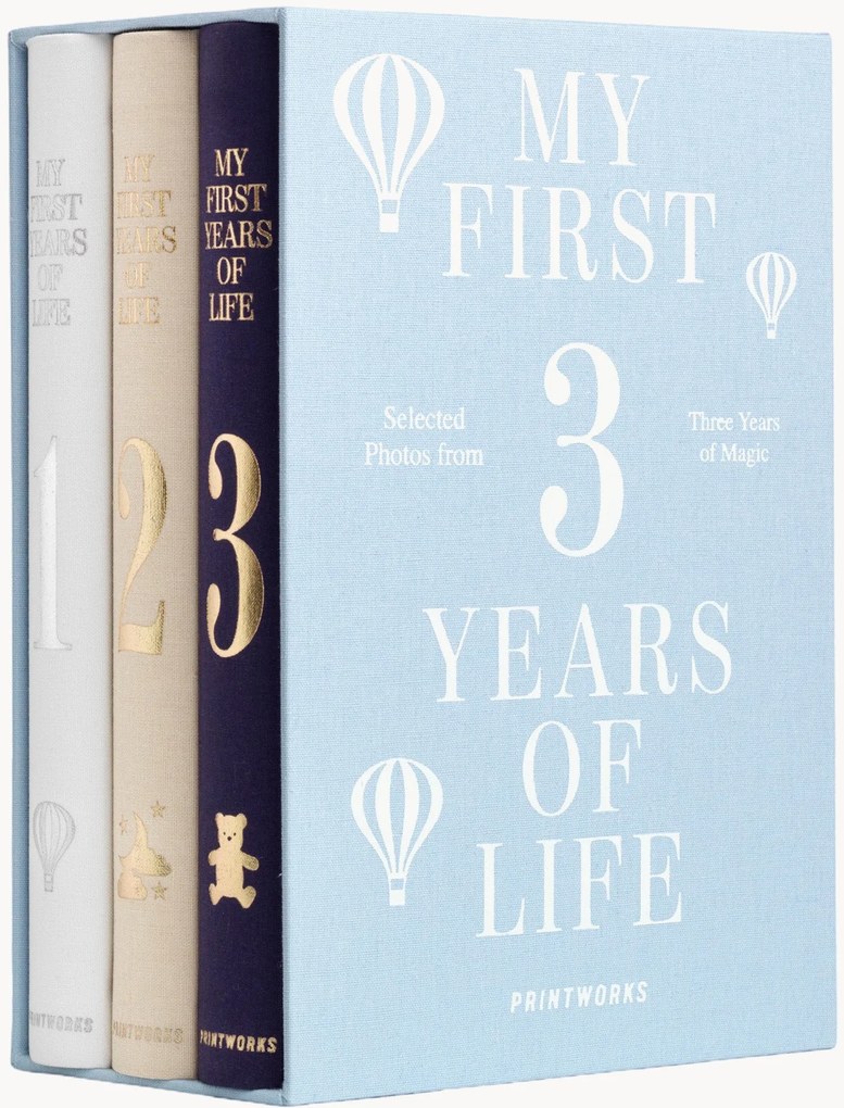 Álbuns de fotografias My First 3 Years, conjunto de 3