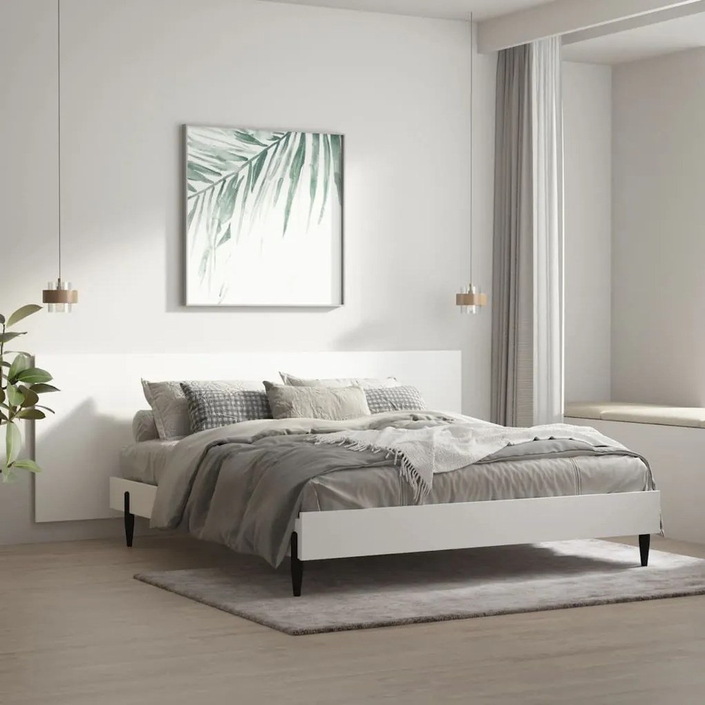 vidaXL Cabeceira de parede 240x1,5x80 cm derivados de madeira branco