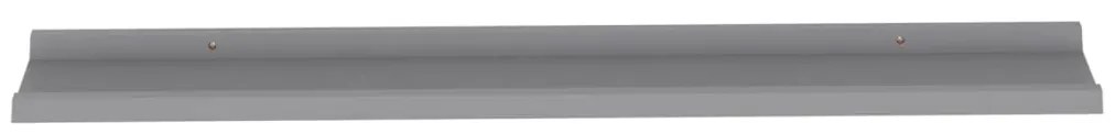 Prateleiras de parede 4 pcs 100x9x3 cm cinzento
