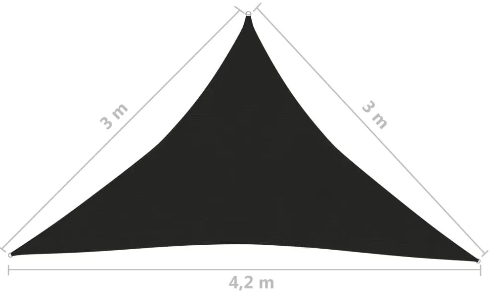 Para-sol estilo vela 160 g/m² 3x3x4,2 m PEAD preto