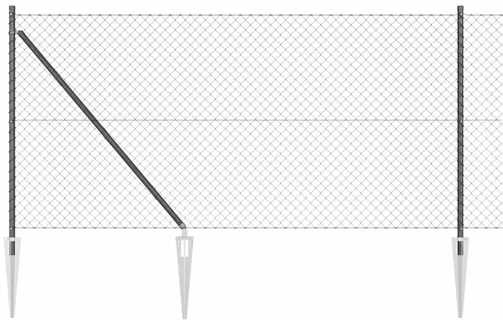 Conjunto de Postes de Cerca Cinzeto 1 x 25 m