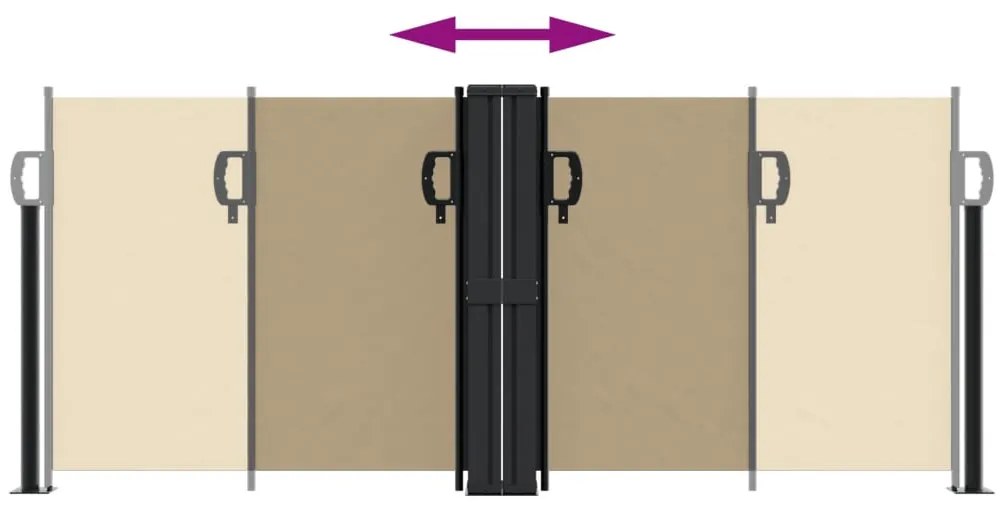 Toldo lateral retrátil 100x1000 cm bege