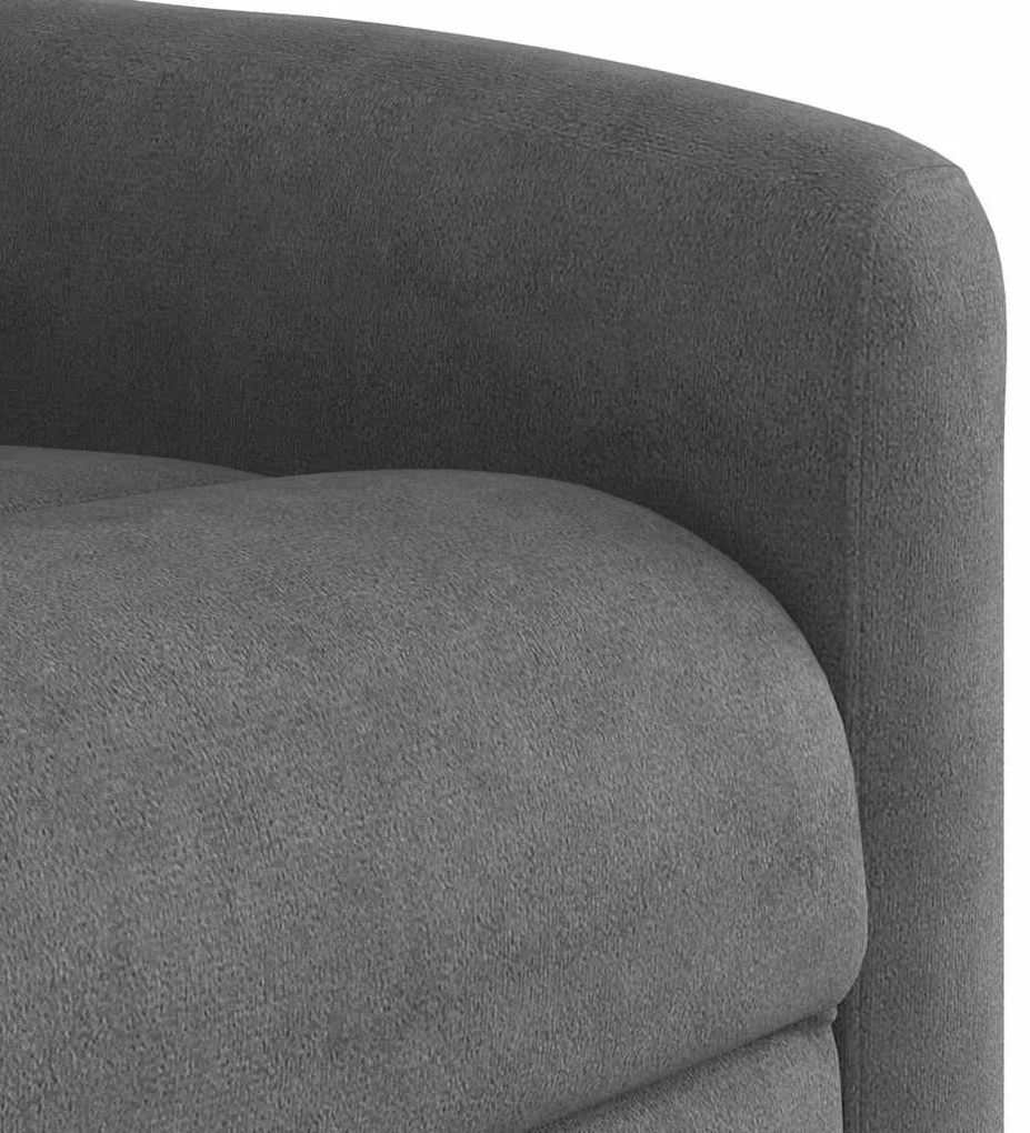 Poltrona reclinável elevatória tecido microfibra cinza-escuro