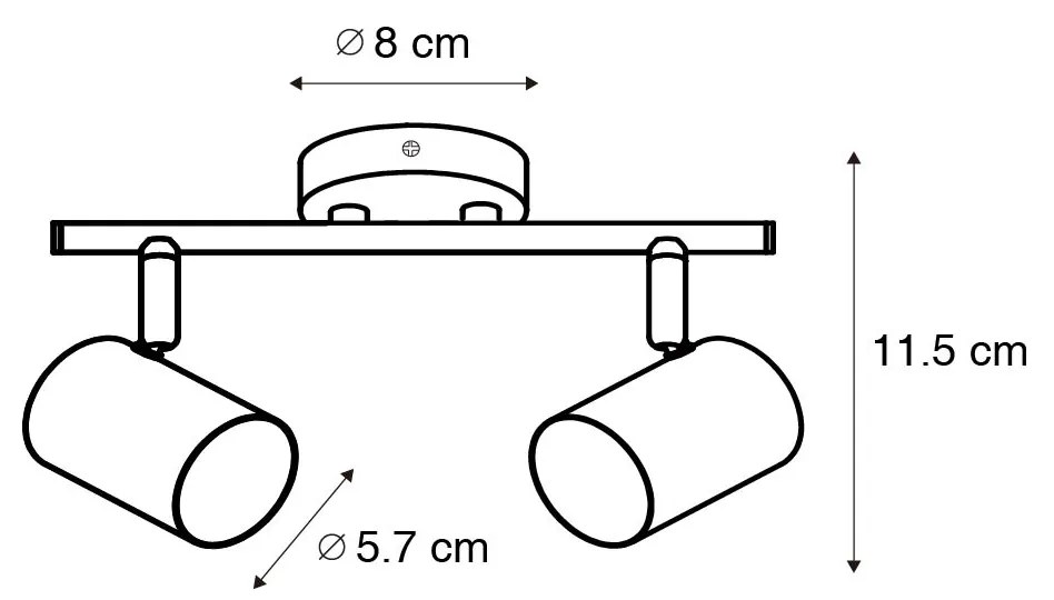 Projetores modernos bronze inclináveis 2-luzes - Jeana