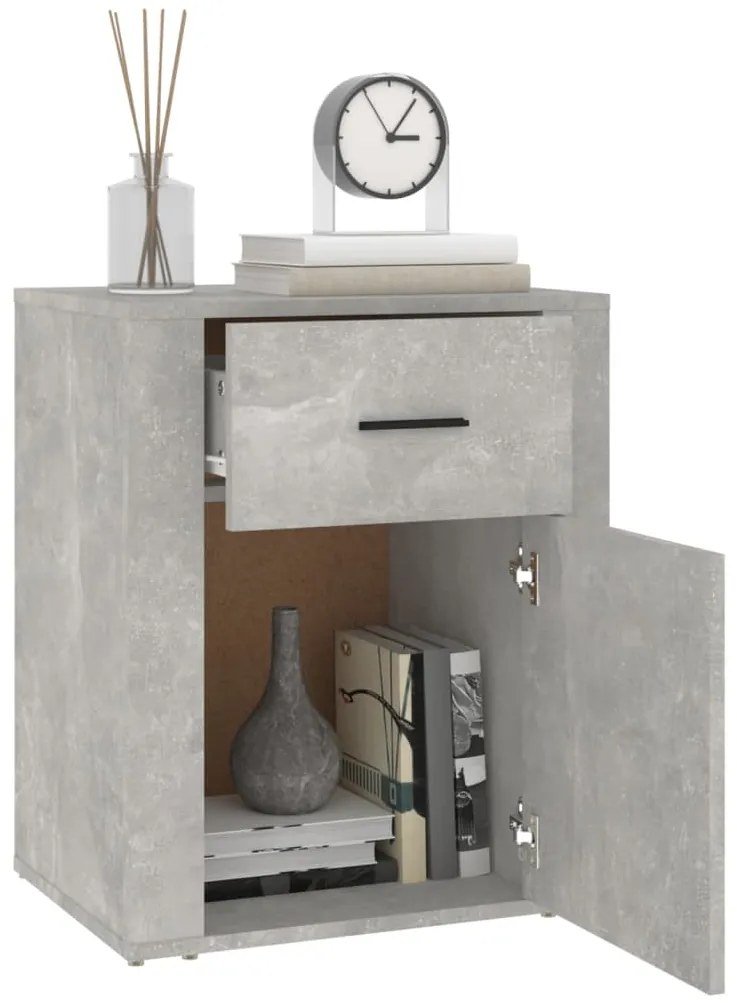 Mesa de cabeceira 50x36x60 cm derivados madeira cinza cimento