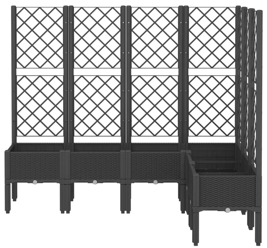 Vaso/floreira de jardim c/ treliça 160x120x142 cm PP preto