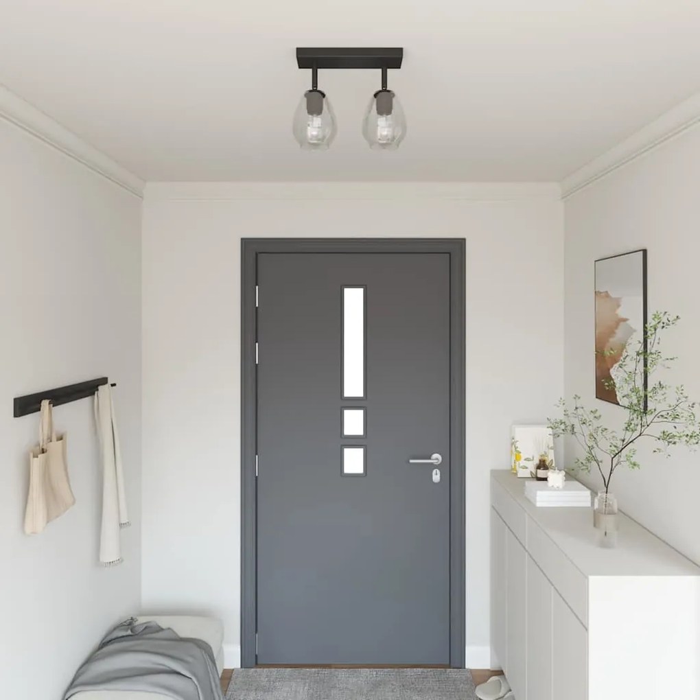 vidaXL Luzes de teto com cúpula de vidro ajustável Antracite E27