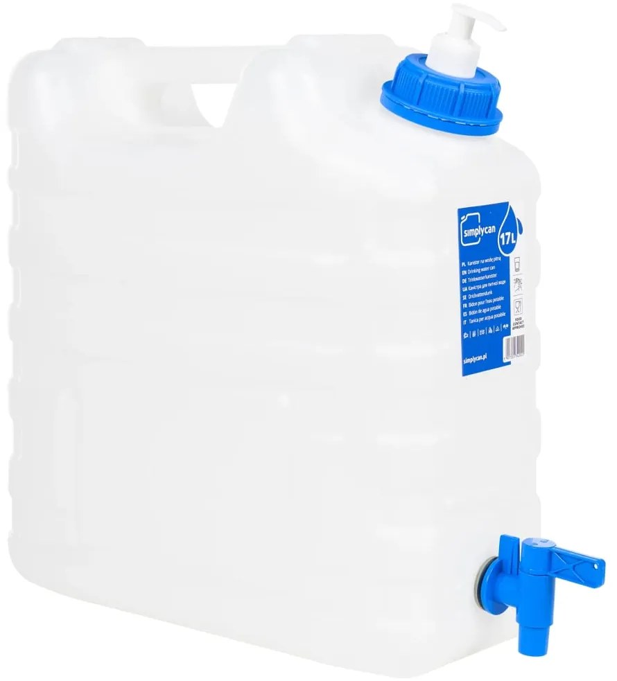 Recipiente água c/ torneira e dispensador de sabão 15L plástico