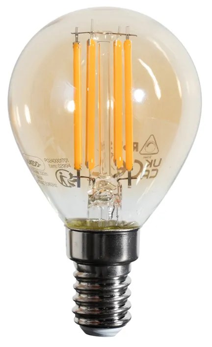 Set van 5 E14 LED lampen G45 goud 2W 180 lm 2100K