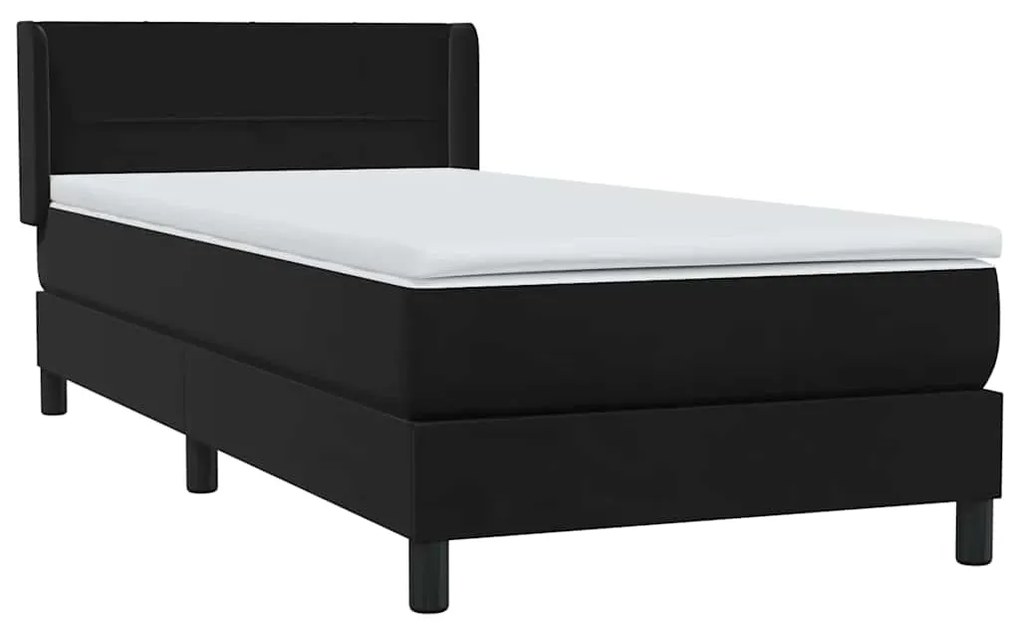 Cama box spring com colchão 90x210 cm veludo preto
