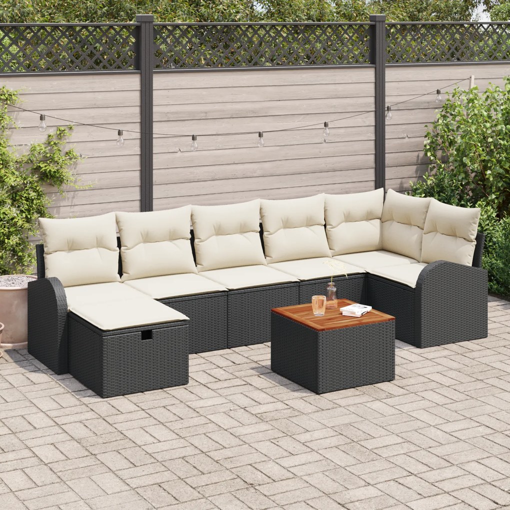 Conjunto de Sofá de Jardim vidaXL 8 Peças com Almofadas Rattan Sintéti