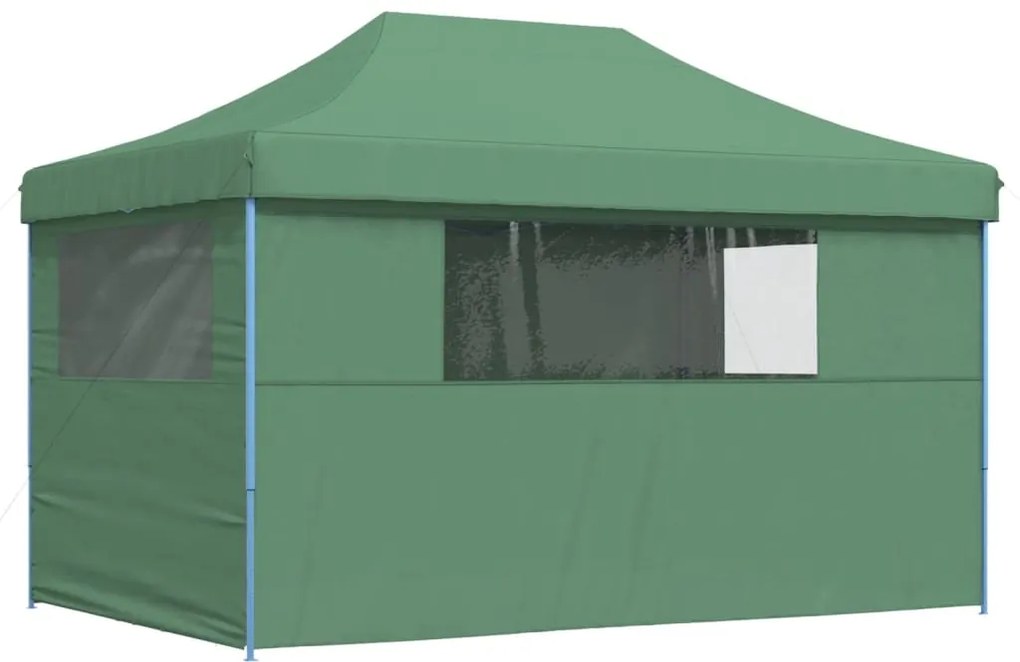 Tenda p/ festas pop-up dobrável com 4 paredes laterais verde