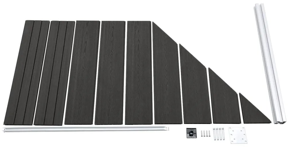 Painel de vedação 95x(105-180) cm WPC cinzento
