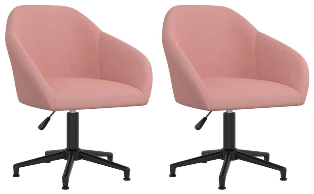 Cadeiras de jantar giratórias 2 pcs veludo rosa