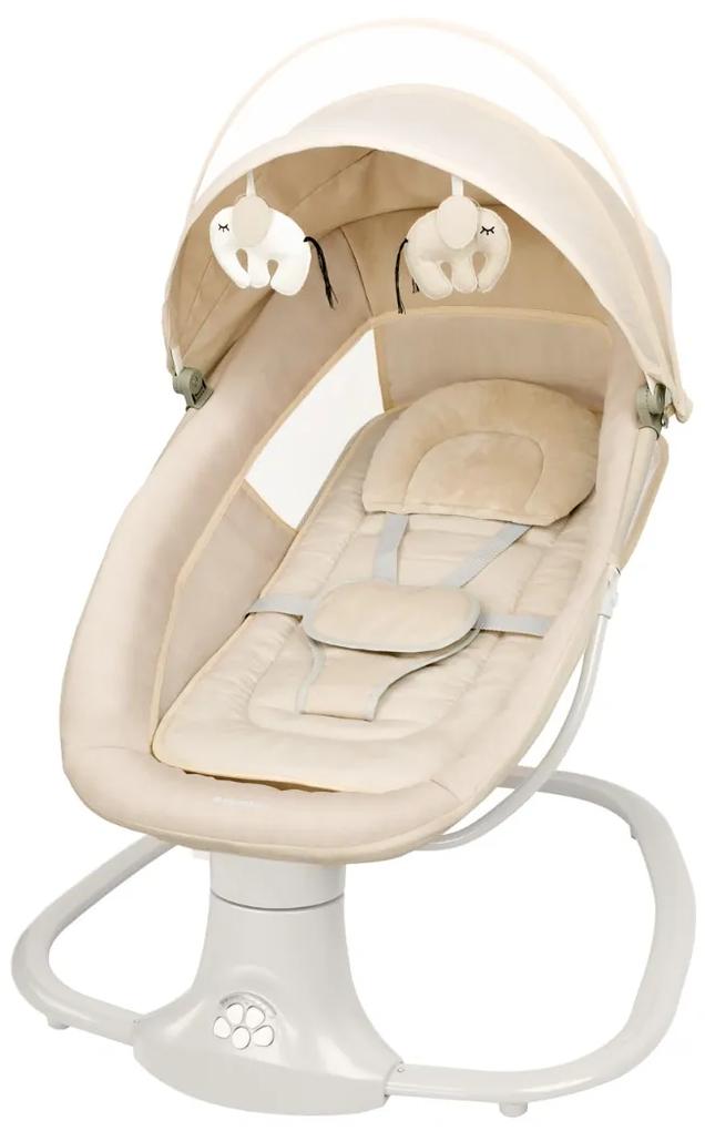 Cadeira baloiço para bebé eléctrico de lado a lado Winks Bege