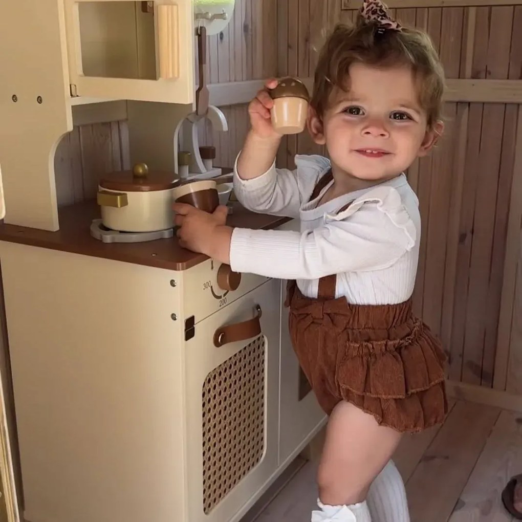 Cozinha Infantil de Madeira 74 x 56 x 30 cm Mocha Montessori