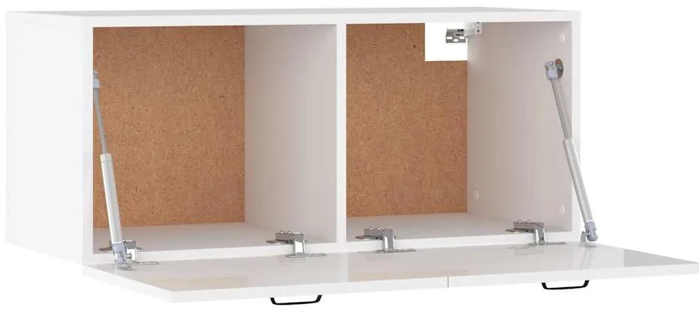Armário de parede 80x36,5x35 cm deriv. madeira branco brilhante